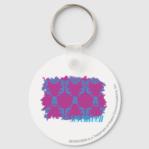 Damask Aqua-Purple 2 Keychain