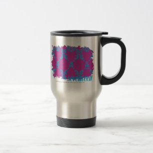 Damask Aqua-Purple 2 Travel Mug