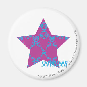 Damask Aqua-Purple 3 Magnet
