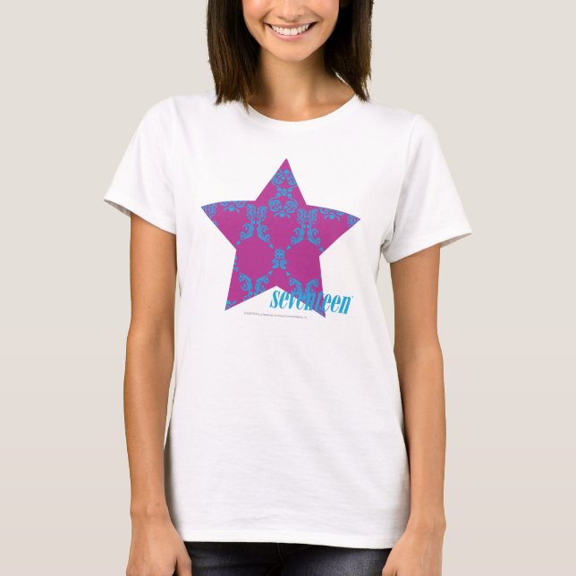 Damask Aqua-Purple 3 T-Shirt (Front)