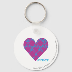 Damask Aqua-Purple 4 Keychain