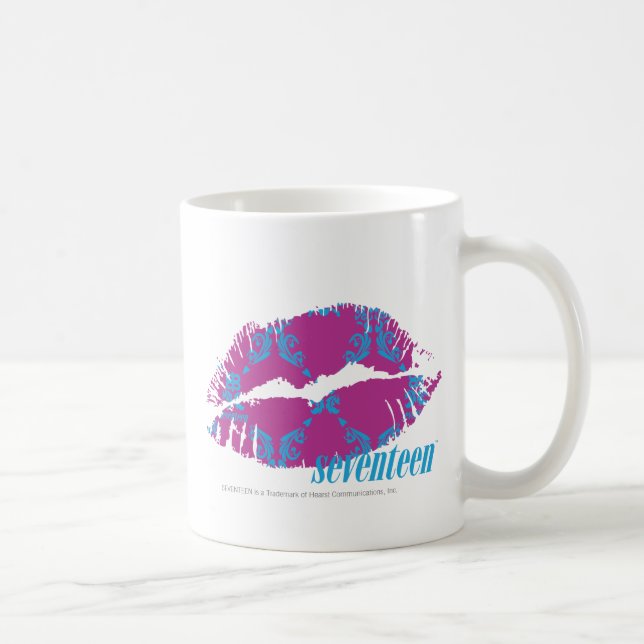 Damask Aqua-Purple Coffee Mug (Right)
