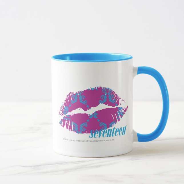 Damask Aqua-Purple Mug (Right)