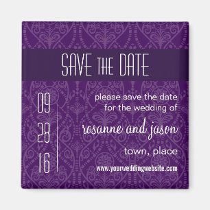 Damask Art Deco Save the Date Magnet