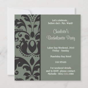 damask bachelorette party invitation