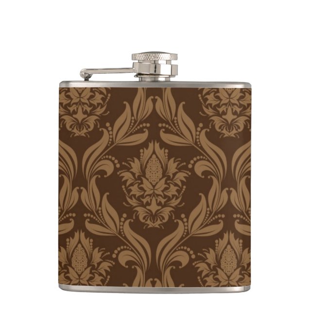 Damask background 2 hip flask (Front)
