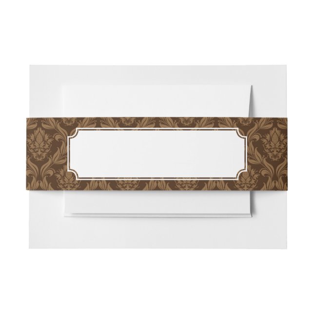 Damask background 2 invitation belly band (Front Example)