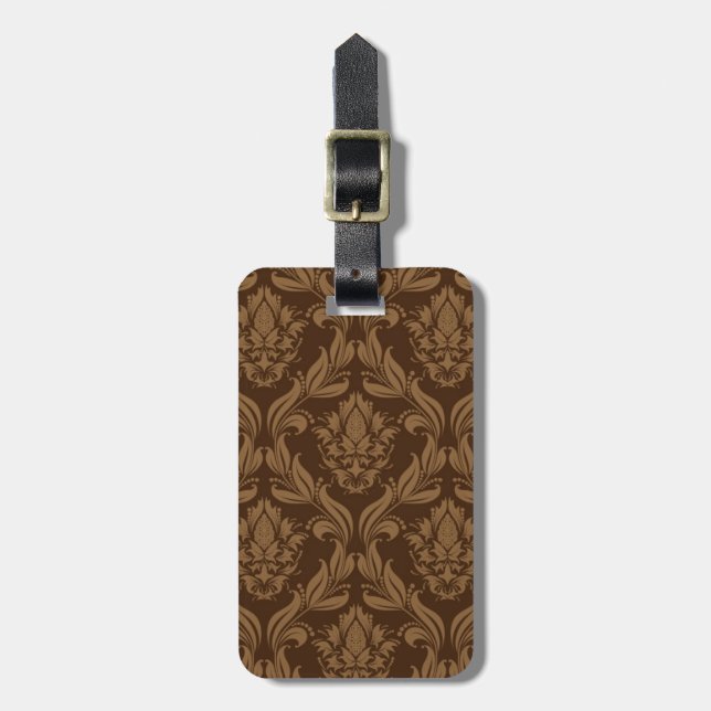 Damask background 2 luggage tag (Front Vertical)