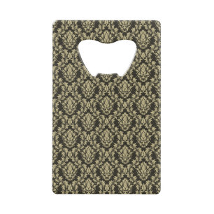 Damask background credit card bottle opener