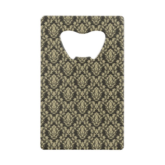Damask background credit card bottle opener (Front)