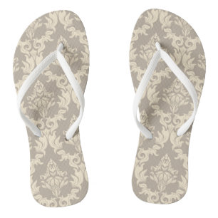 Damask background flip flops