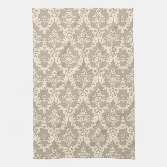 Damask background kitchen towel (Vertical)