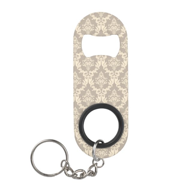 Damask background mini bottle opener (Front)