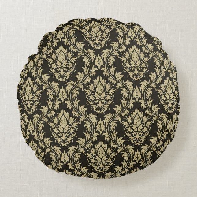 Damask background round pillow (Front)