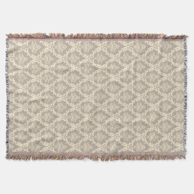 Damask background throw blanket (Front)