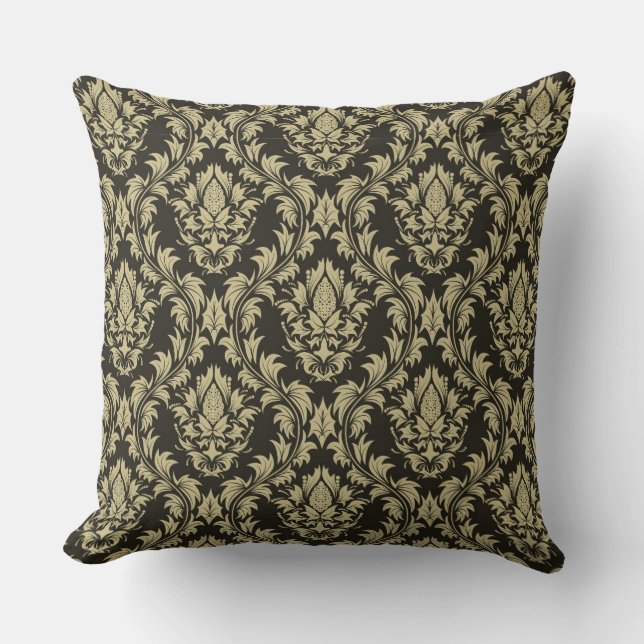 Damask background throw pillow (Front)