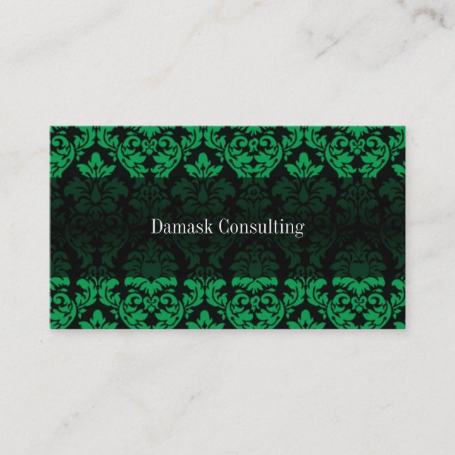 Damask Biz Card (Green) (Front)