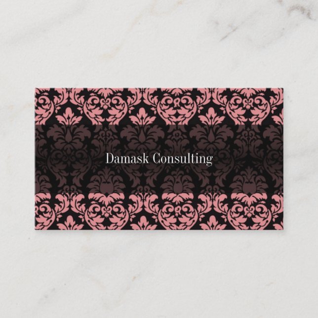 Damask Biz Card (Peach) (Front)