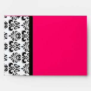 DAMASK ,black and white pink fuchsia Envelope