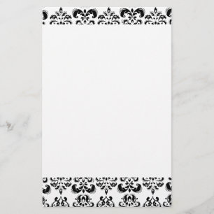 DAMASK ,black and white Stationery
