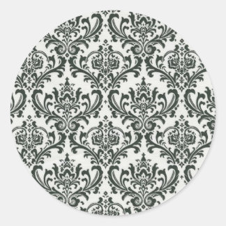 Damask Black and White Stickers