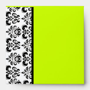 DAMASK ,black and yellow green Envelope