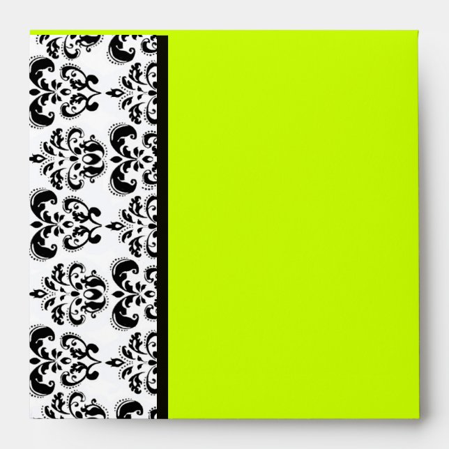 DAMASK ,black and yellow green Envelope (Front)