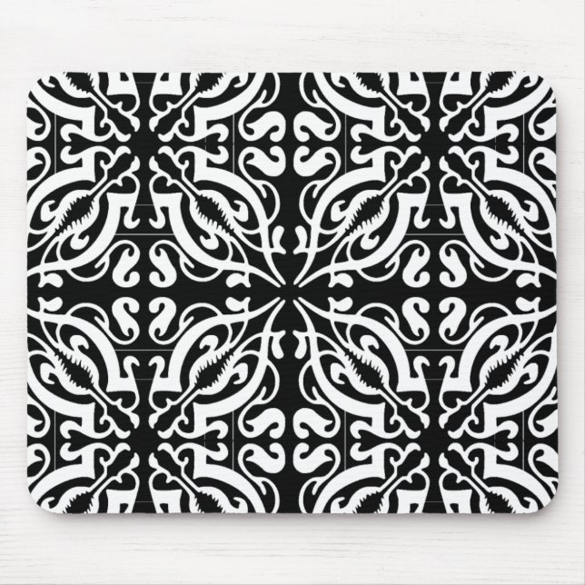 DAMASK - Black Background Mouse Pad (Front)