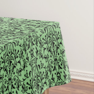 Damask Black & Green Tablecloth