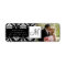 Damask Black Monogram Photo Wedding Address Labels