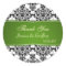 Damask black, white and green Thank you Wedding St