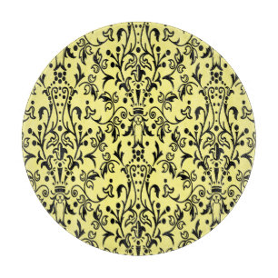 Damask Black & Yellow Cutting Board
