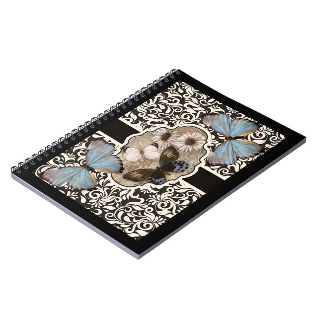 Damask & Blue Notebook (Left Side)