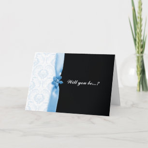 Damask blue Serez-vous ma carte de demoiselle d'ho