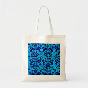 Damask blue tote bag