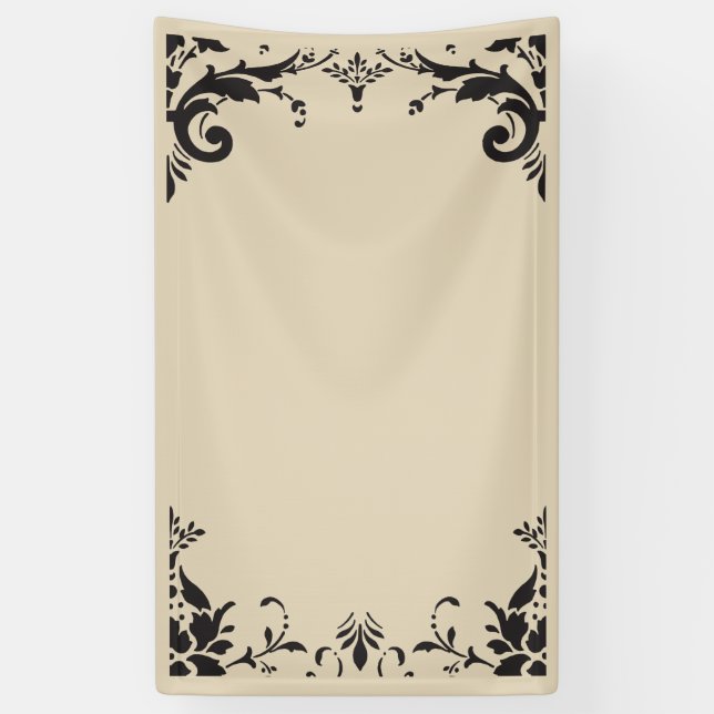 Damask border photo backdrop banner (Vertical)