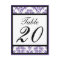 Damask Border Table Numbers (Black / Plum / White)
