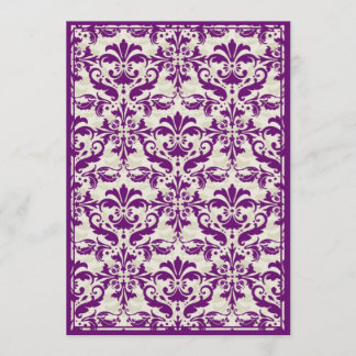 Damask Border with Double Frame (Plum & Beige) Invitation