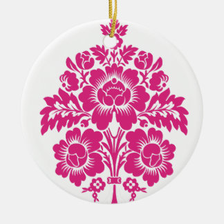 DAMASK BOUQUET CERAMIC ORNAMENT