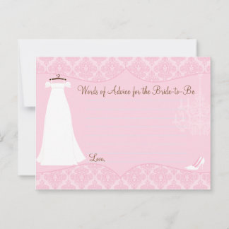Damask Bridal Shower Advice card for the Bride