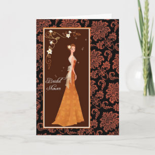 Damask Bridal Shower Invitation Card