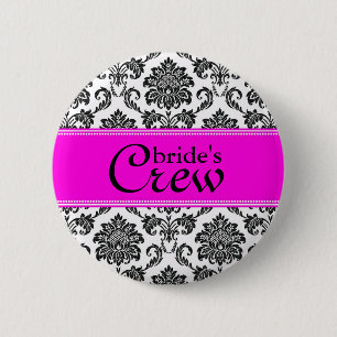 Damask Bride's Crew Button