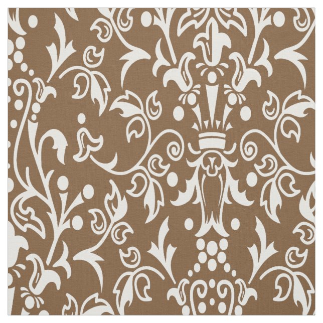 Damask Brown Fabric (Swatch)