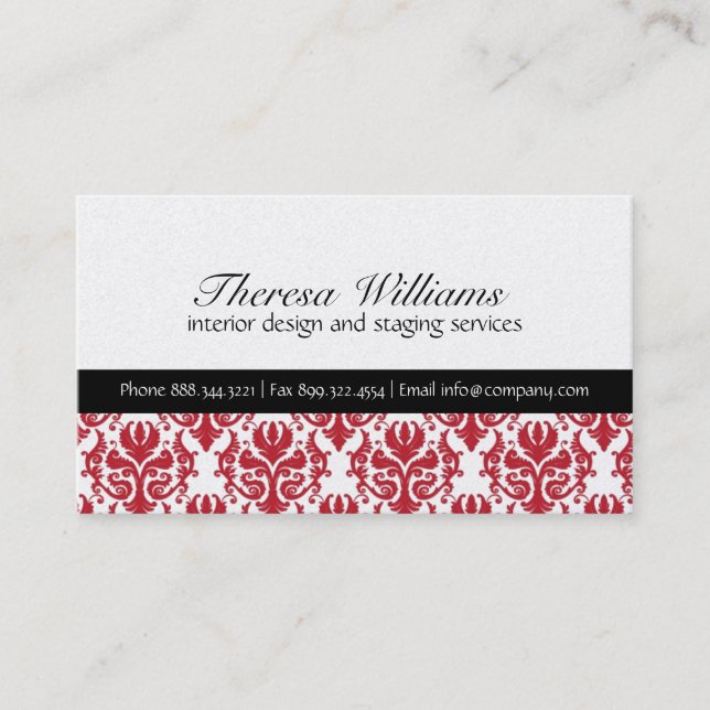 Damask Business Card (Front)