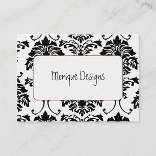Damask business card black and white