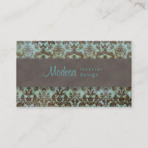 Damask Business Card Interior Design