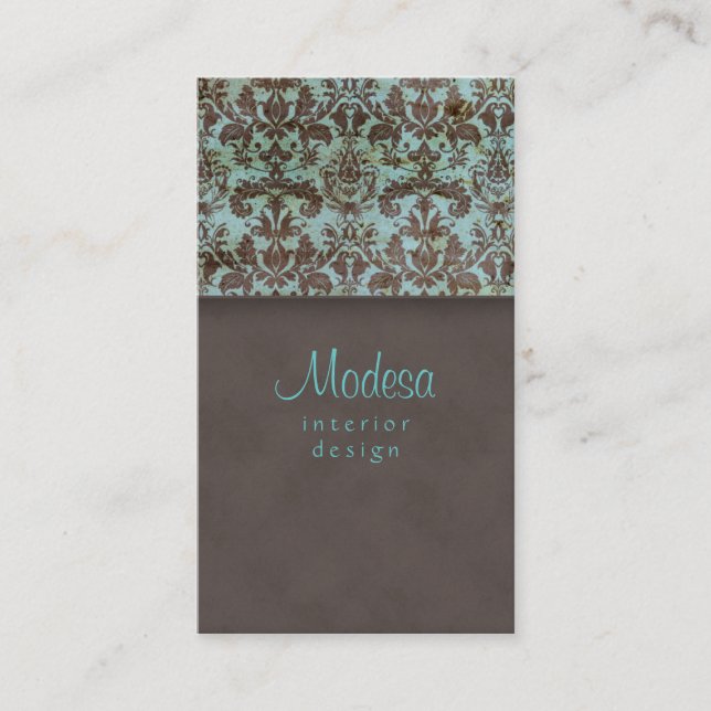 Damask Business Card Interior Design 4 (Front)
