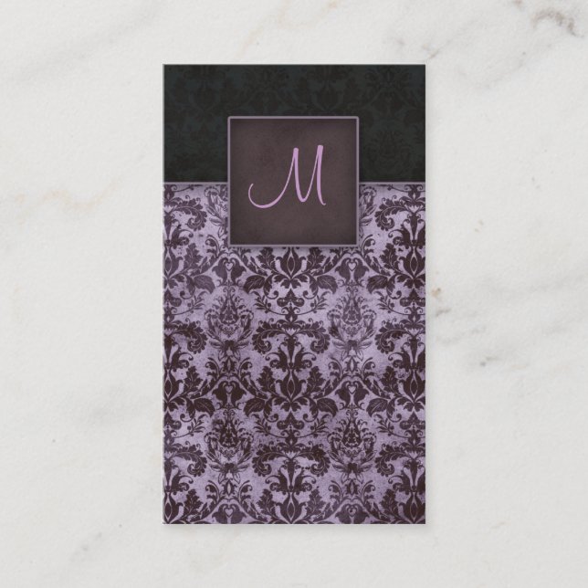 Damask Business Card Interior Design 5 Purple (Front)