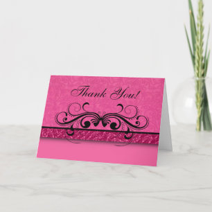 Damask Butterfly Thank You Card