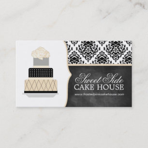 Damask Cake Bakery Business Cards